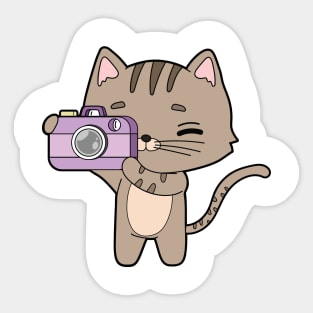 Cat as Photographer with Camera Sticker